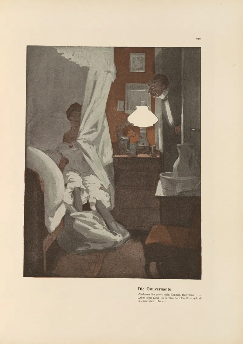 Die Gouvernante 2 Wall Art by Ferdinand Freiherr von Reznicek - High-Resolution Digital Print