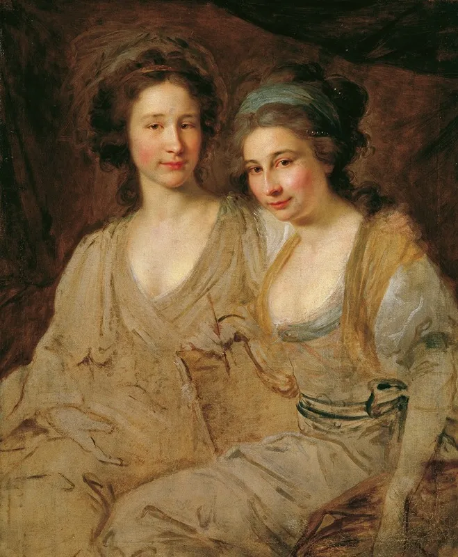 Die Grafinnen Caroline Und Zoe Thomatis Wall Art by Johann Baptist von Lampi the Elder - High-Resolution Digital Print