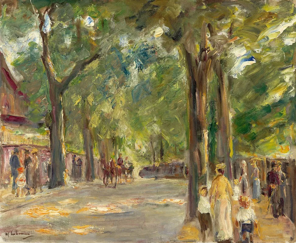 Die Grose Seestrasse In Wannsee Mit Spaziergangern Wall Art by Max Liebermann - High-Resolution Digital Print