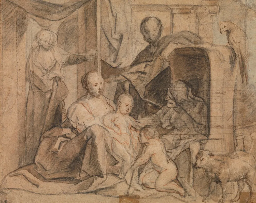 Die Heilige Familie Mit Elisabeth Und Dem Johannesknaben