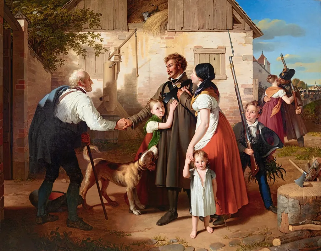 Die Heimkehr Des Landwehrmannes 2 Wall Art by Johann Peter Krafft - High-Resolution Digital Print