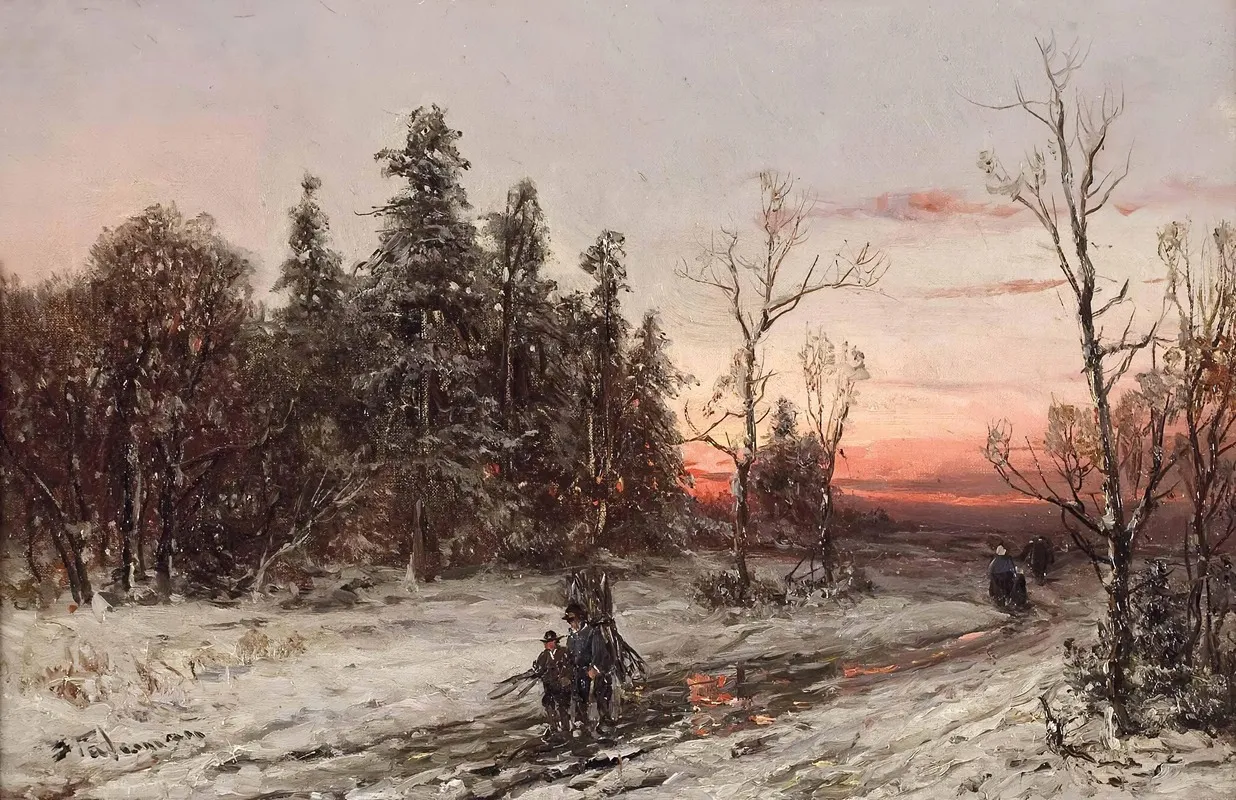 Die Heimkehrenden Reisigsammler Am Winterabend