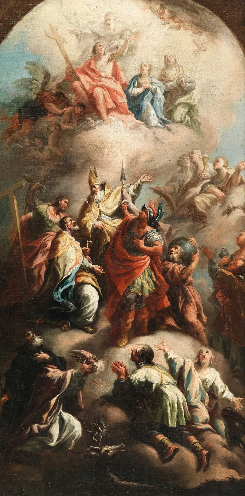 Die Hl 14 Nothelfer Skizze Fur Das Hochaltarbild In Der Pfarrkirche Lichtental Wall Art by Franz Zoller - High-Resolution Digital Print