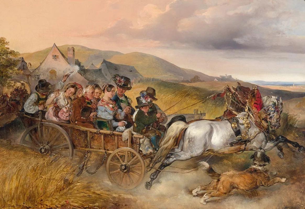Die Hochzeitsfahrt Wall Art by Carl Schindler - High-Resolution Digital Print