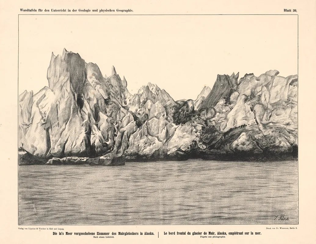 Die Ins Meer Vorgeschobene Eismauer Des Muir Gletschers In Alaska Wall Art by J. Fürst - High-Resolution Digital Print