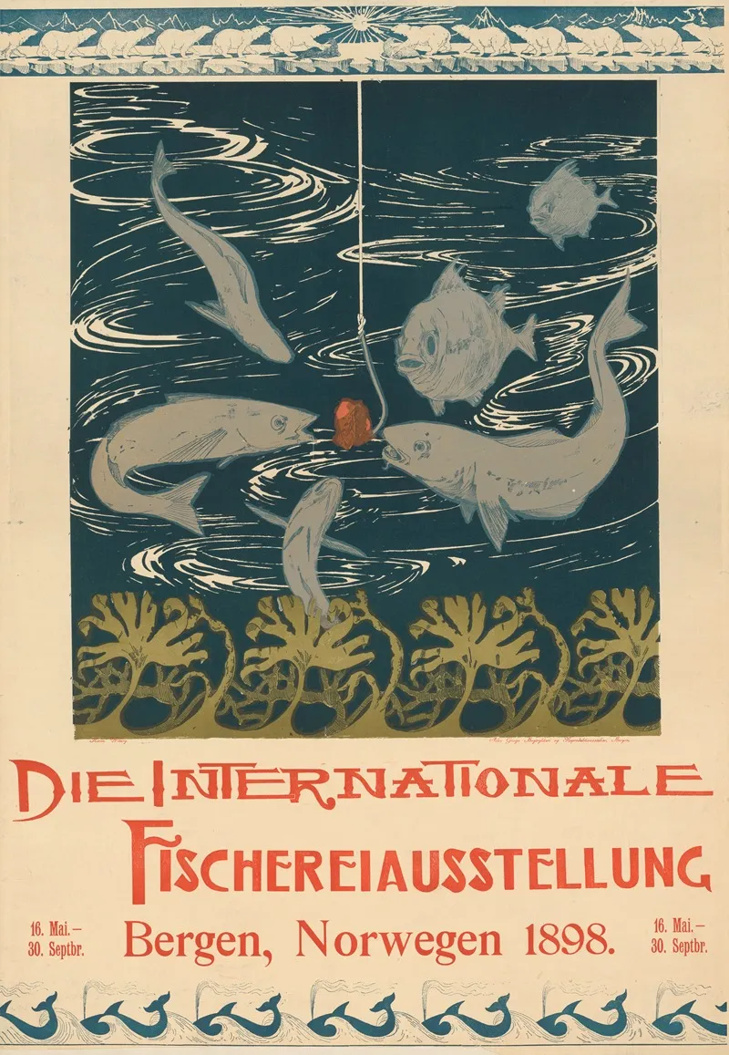 Die Internationale Fischereiausstellung Bergen Norwegen 1898 Wall Art by Christian Koren-Wiberg - High-Resolution Digital Print