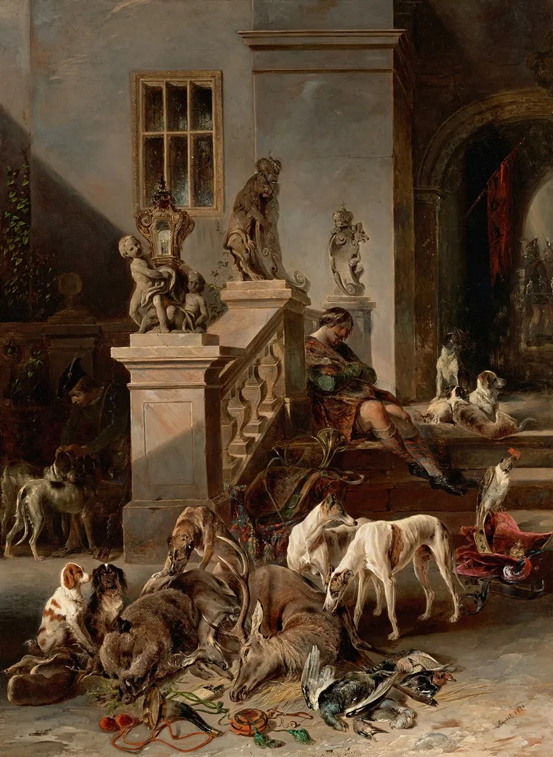Die Jagdbeute Wall Art by Johann Matthias Ranftl - High-Resolution Digital Print