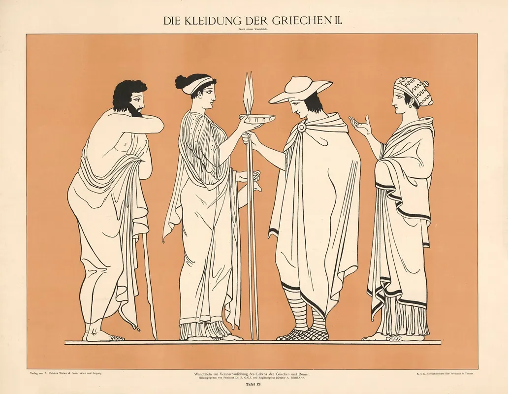 Die Kleidung Der Griechen Ii Wall Art by A. Pichlers Witwe & Sohn - High-Resolution Digital Print