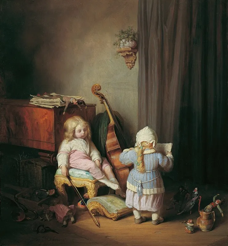 Die Kleinen Virtuosen Wall Art by Josef Danhauser - High-Resolution Digital Print
