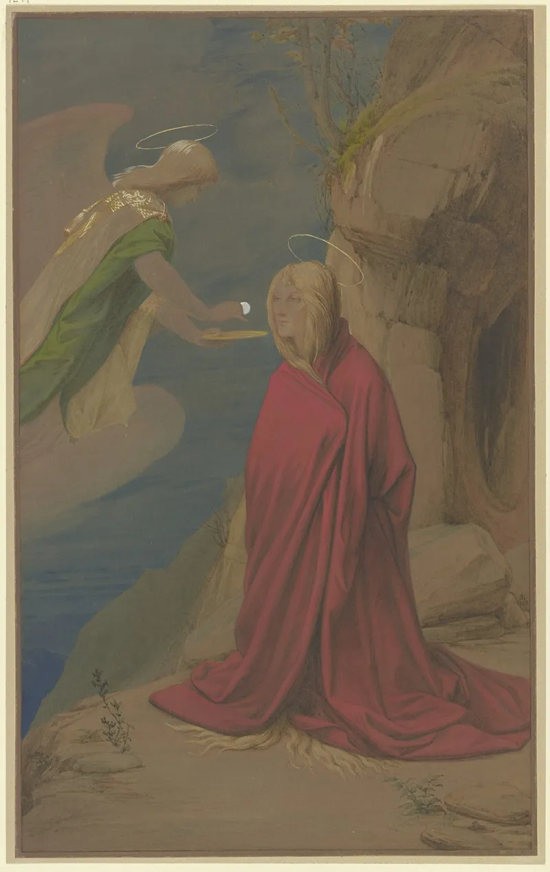 Die Kommunion Der Heiligen Maria Magdalena Wall Art by Eduard von Steinle - High-Resolution Digital Print