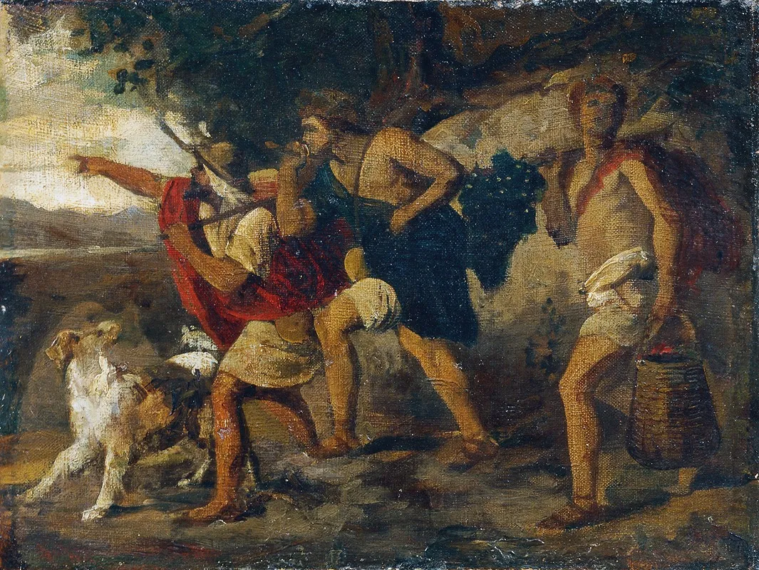 Die Kundschafter Mit Der Traube Wall Art by Carl Rahl - High-Resolution Digital Print