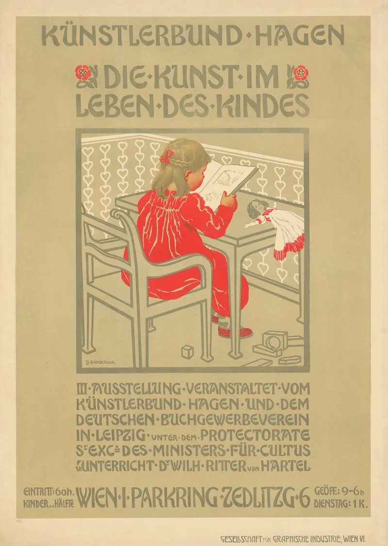 Die Kunst Im Leben Des Kindes Iii Ausstellung Kunstlerbund Hagen Wall Art by Gustav Bamberger - High-Resolution Digital Print