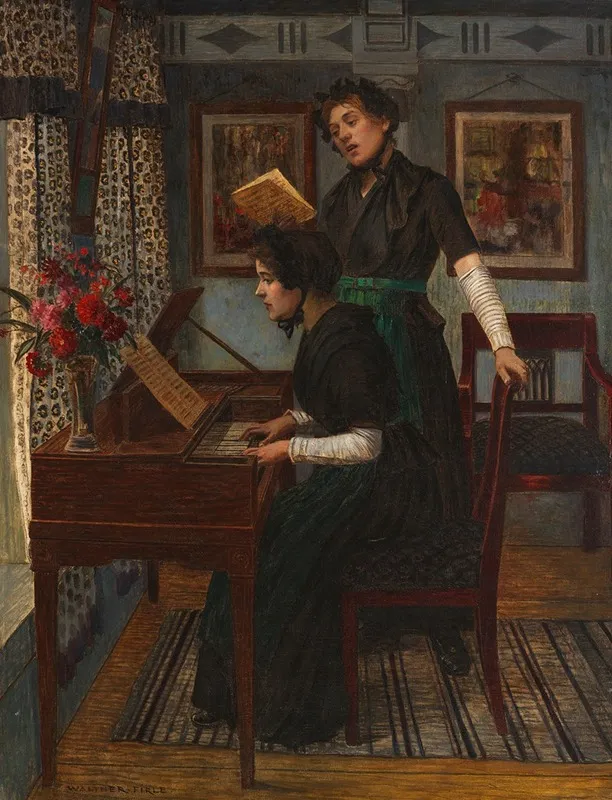 Die Musikstunde Wall Art by Walter Firle - High-Resolution Digital Print