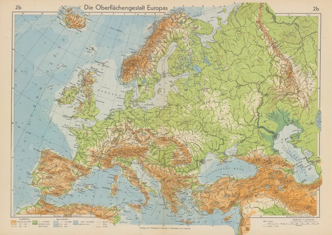 Die Oberflachengestalt Europas Wall Art by Wolfgang Preuss - High-Resolution Digital Print