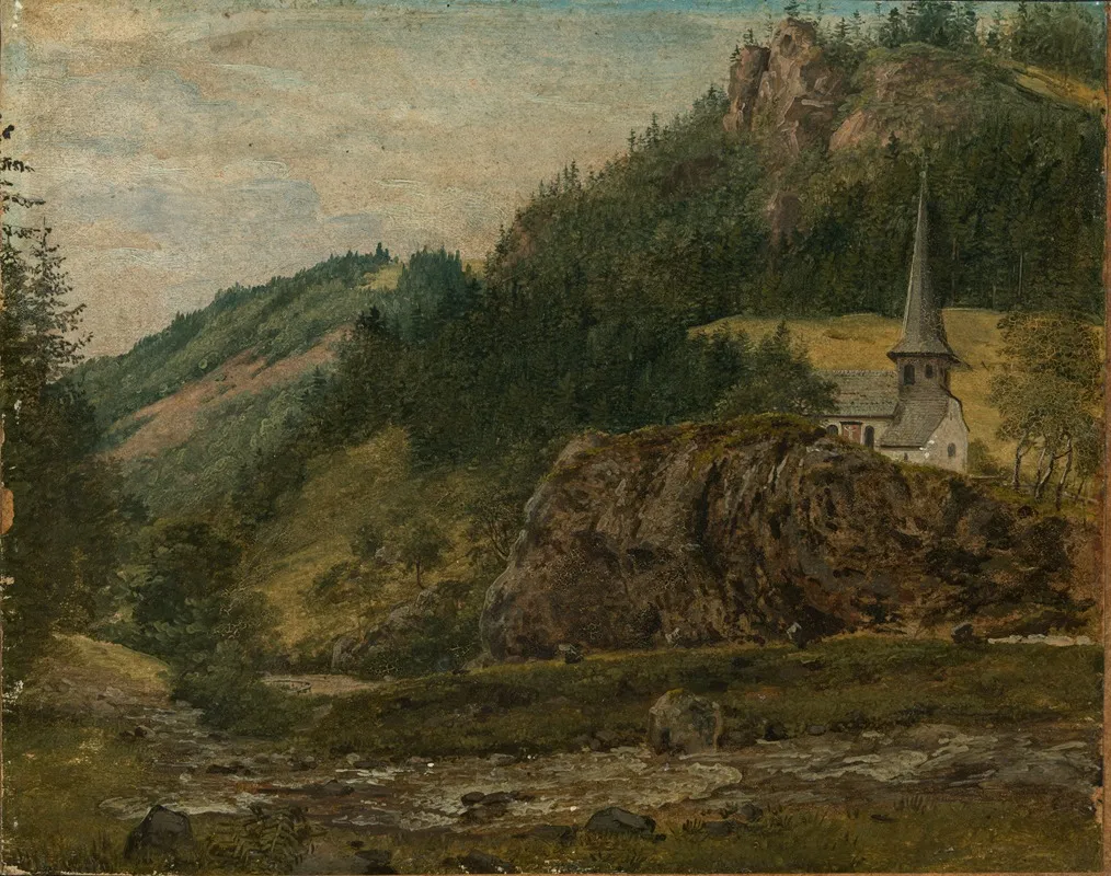 Die Oswaldkapelle Bei Hollsteig Im Hollental Wall Art by Georg Wilhelm Issel - High-Resolution Digital Print