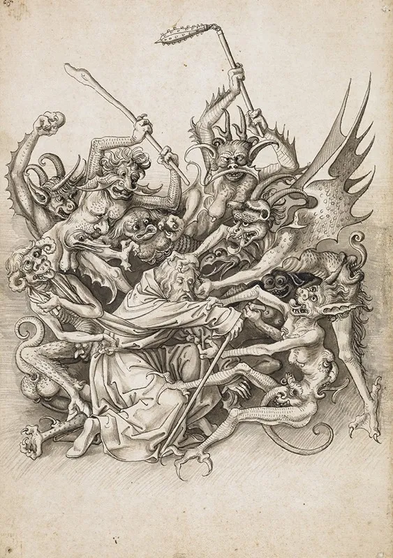 Die Peinigung Des Hl Antonius Durch Damonen Wall Art by Jörg Schweiger - High-Resolution Digital Print