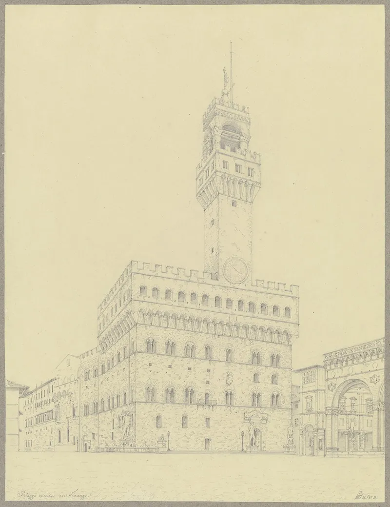 Die Piazza Della Signoria Mit Dem Palazzo Vecchio In Florenz