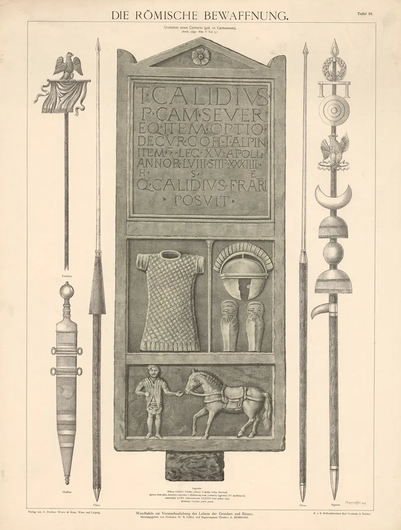 Die Romische Bewaffnung Wall Art by A. Pichlers Witwe &amp; Sohn - High-Resolution Digital Print