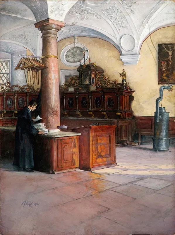 Die Sakristei Der Universitatskirche In Wien Wall Art by Alfred Edler von Pflügl - High-Resolution Digital Print