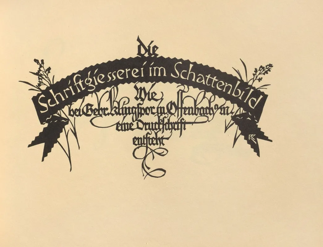 Die Schriftgiesserei Im Schattenbild Pl 01 Wall Art by Rudolf Koch - High-Resolution Digital Print