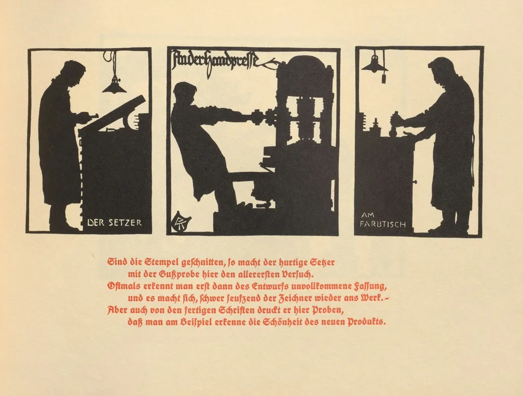 Die Schriftgiesserei Im Schattenbild Pl 21 Wall Art by Rudolf Koch - High-Resolution Digital Print