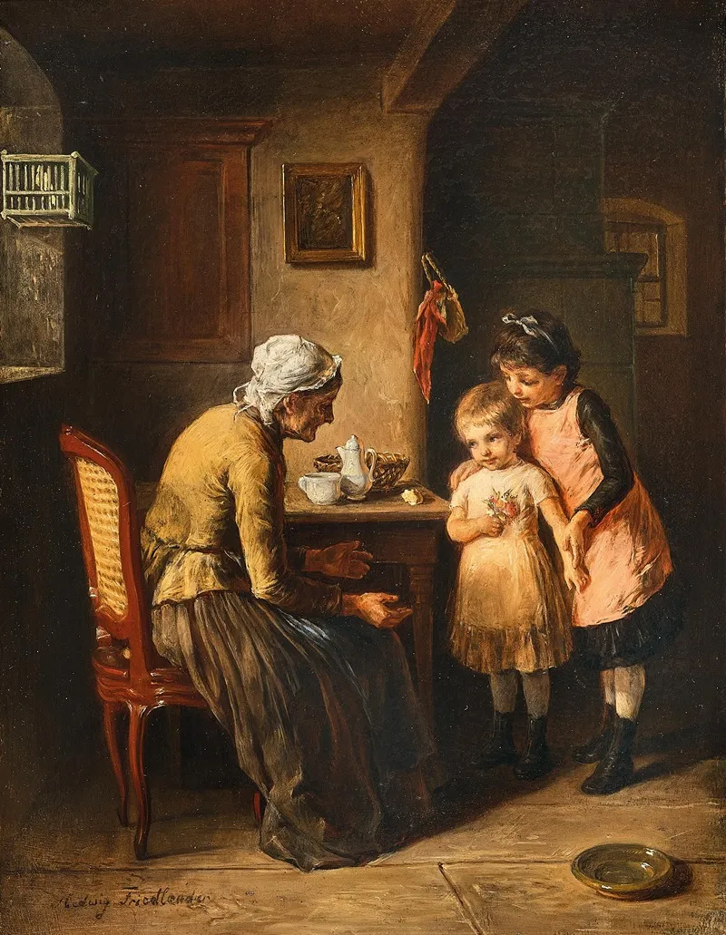 Die Schuchterne Gratulantin Wall Art by Hedwig Friedländer - High-Resolution Digital Print