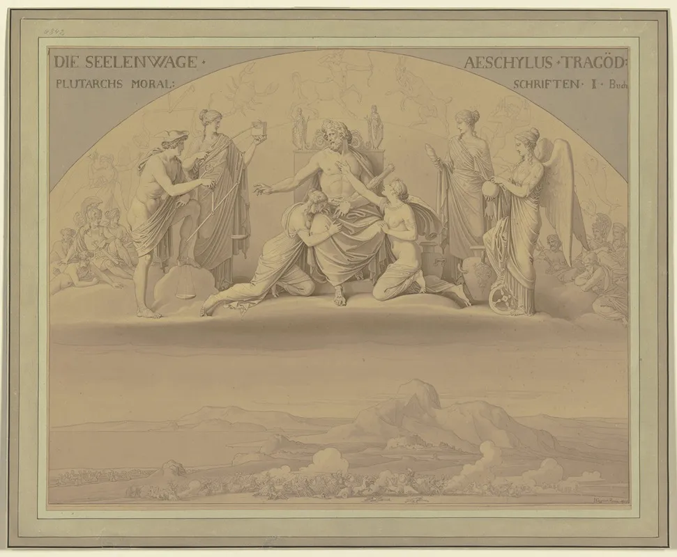 Die Seelen Waage Unten Der Trojanische Krieg Wall Art by Johann Martin von Wagner - High-Resolution Digital Print