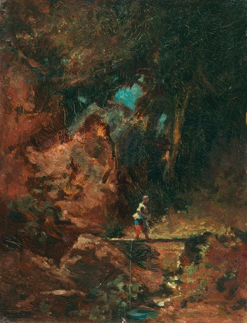 Die Sennerin Auf Dem Waldsteg Wall Art by Carl Spitzweg - High-Resolution Digital Print