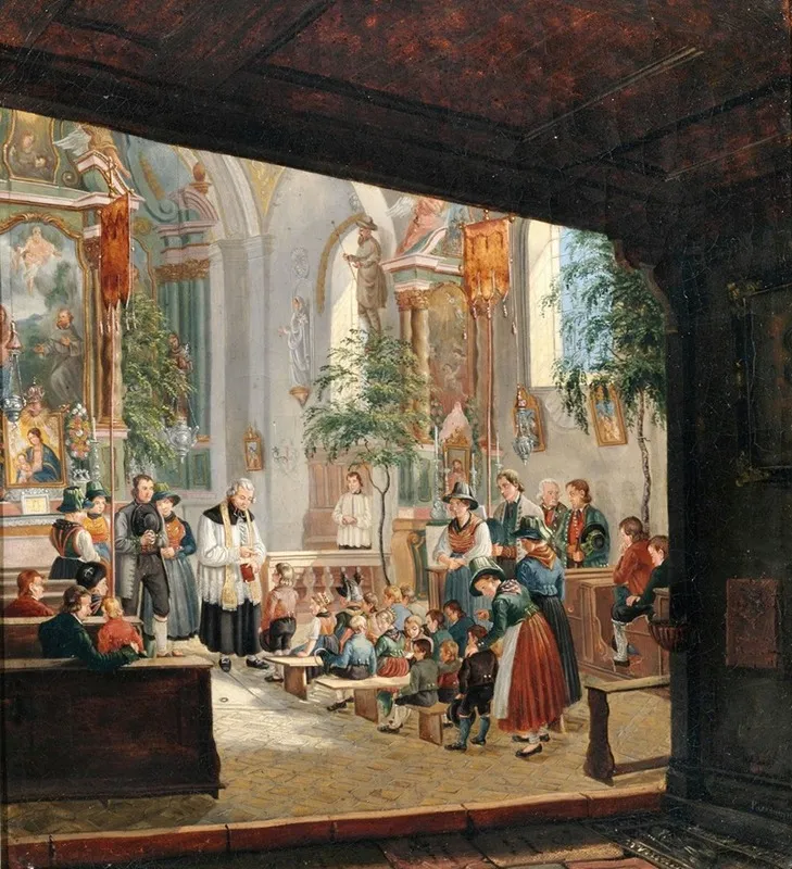 Die Sonntagsschule Wall Art by Ludwig von Passauer - High-Resolution Digital Print