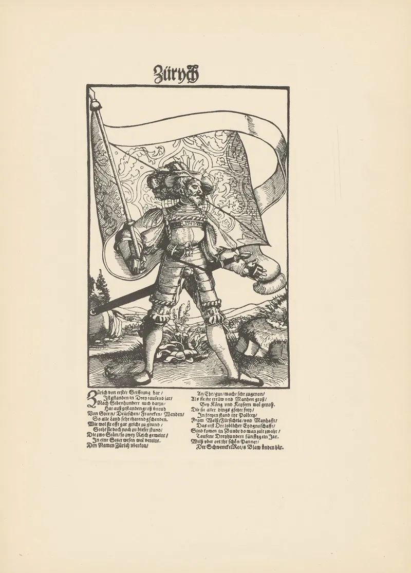 Die Standarten Der Schweizer Kantone Pl 10 Wall Art by Conrad Schnitt - High-Resolution Digital Print