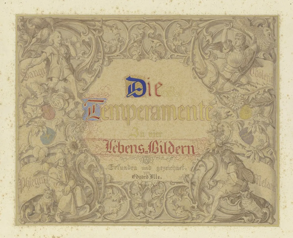 Die Temperamente In Vier Lebensbildern Titelblatt Wall Art by Eduard Ille - High-Resolution Digital Print