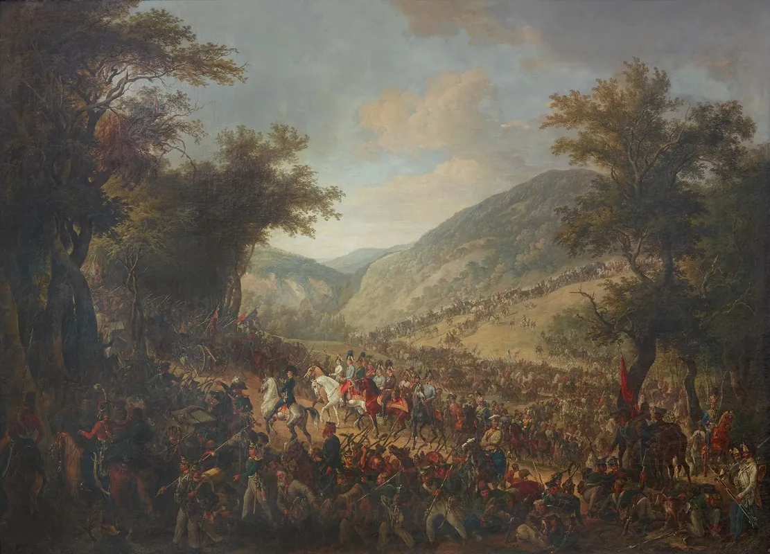 Die Verbundeten Heere Kaiser Franz I Ii Von Osterreich Mit Dem Kronprinzen Ferdinand An Der Spitze Uberschreiten Im Juli 1815 Die Vogesen Wall Art by Johann Nepomuk Höchle - High-Resolution Digital Print