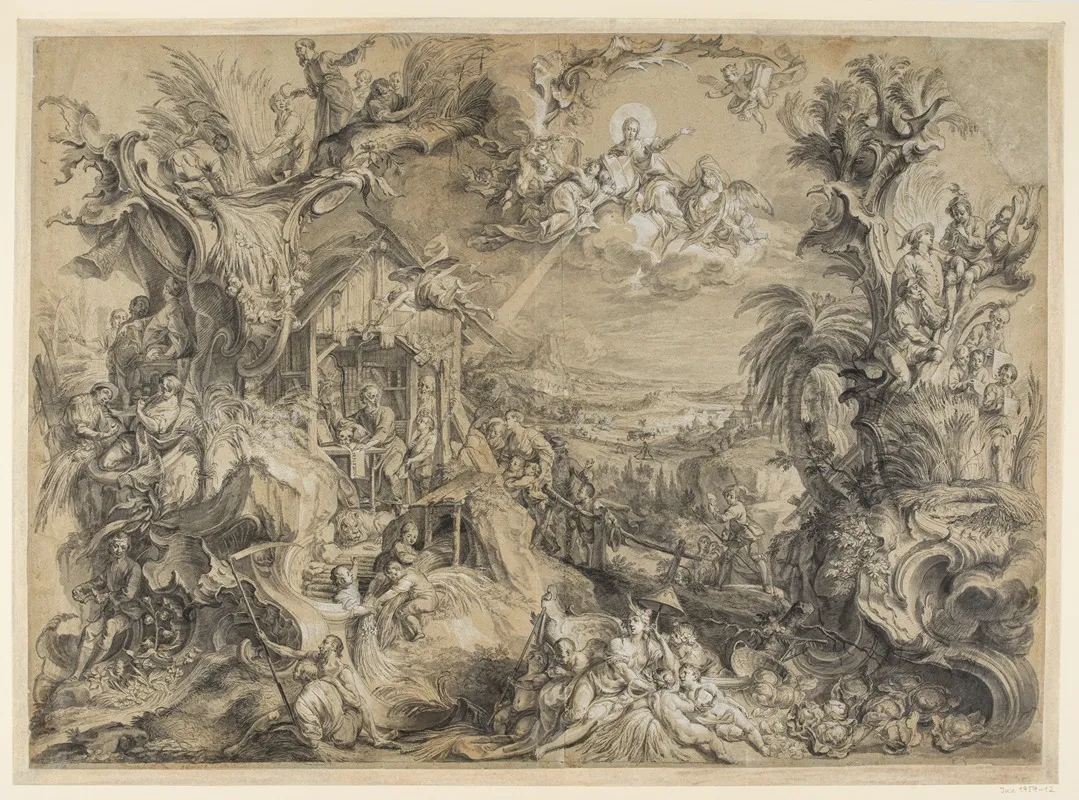 Die Verherrlichung Des Sommers Mit Dem Heiligen Hieronymus Wall Art by Johann Wolfgang Baumgartner - High-Resolution Digital Print