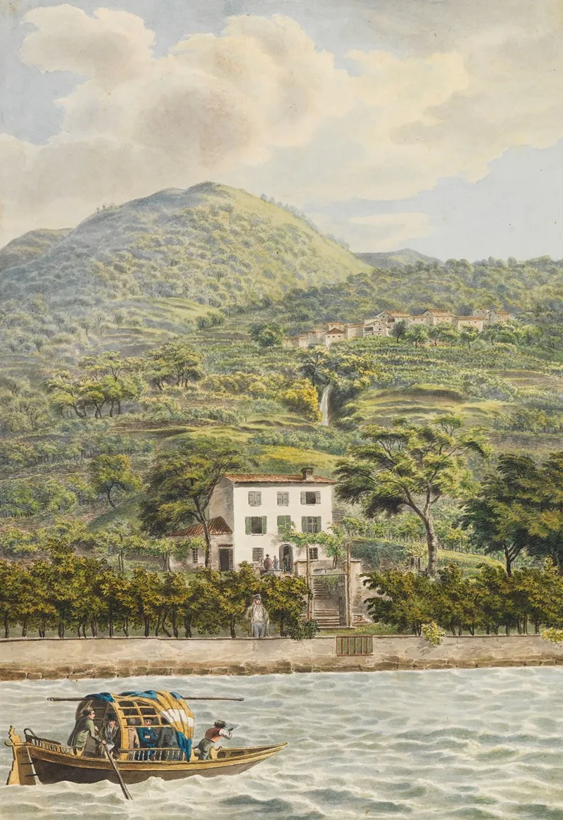 Die Villa Artaria Am Comer See Wall Art by Heinrich Adam - High-Resolution Digital Print