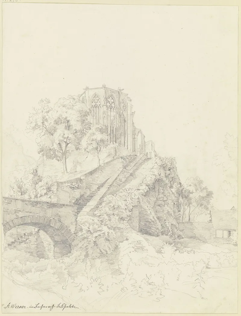 Die Wernerkapelle In Bacharach Wall Art by Friedrich Eisenlohr   - High-Resolution Digital Print