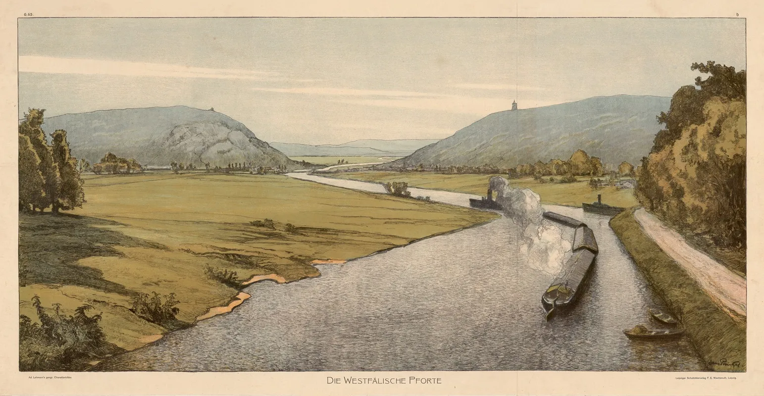 Die Westfalische Pforte Wall Art by Adolf Lehmann - High-Resolution Digital Print