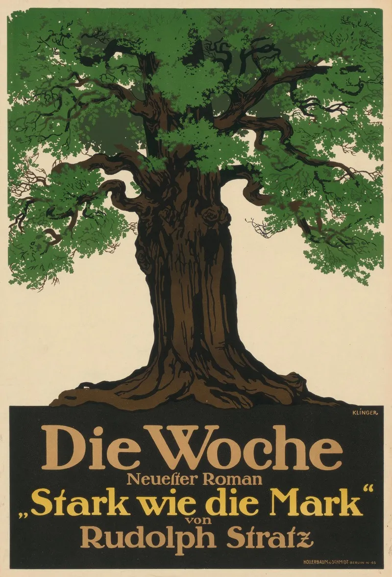 Die Woche Mit Neuestem Roman Stark Wie Die Mark Von Rudolph Stratz 2 Wall Art by Julius Klinger - High-Resolution Digital Print
