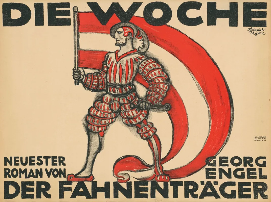 Die Woche Neuester Roman Von Georg Engel Der Fahnentrager Wall Art by Heinrich Jäger - High-Resolution Digital Print