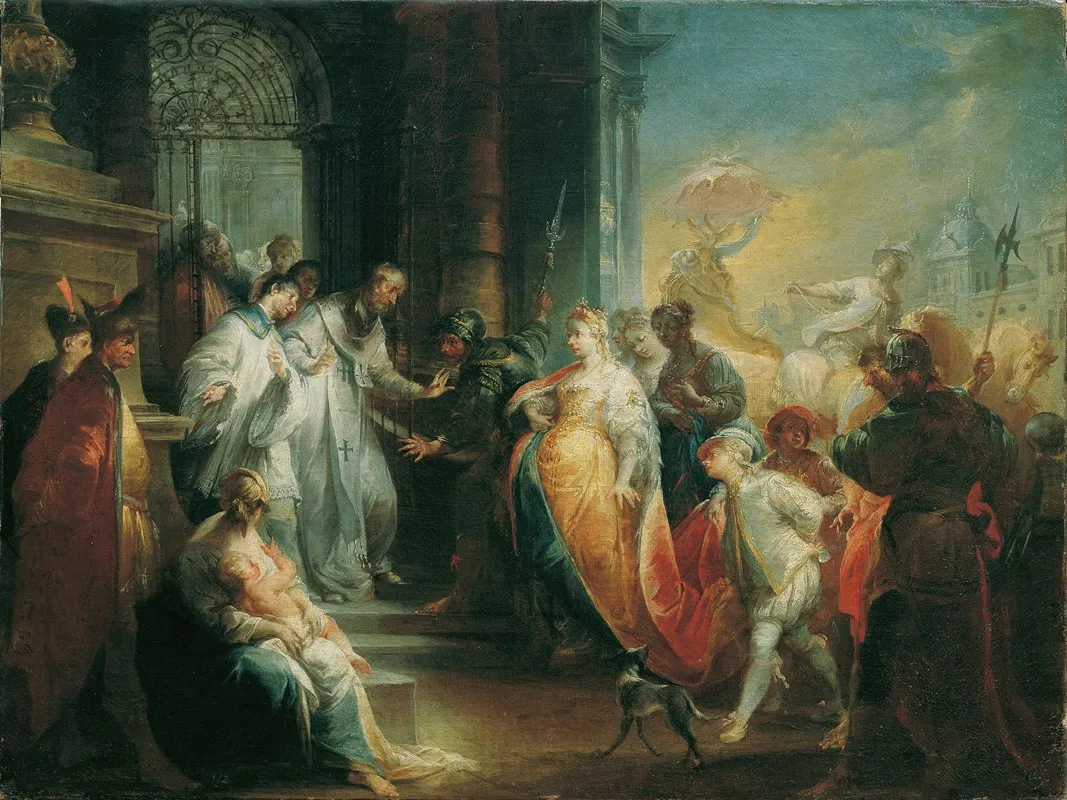 Die Zuruckweisung Der Kaiserin Eudoxia Durch Den Heiligen Johannes Chrysostomus Wall Art by Johann Wolfgang Baumgartner - High-Resolution Digital Print