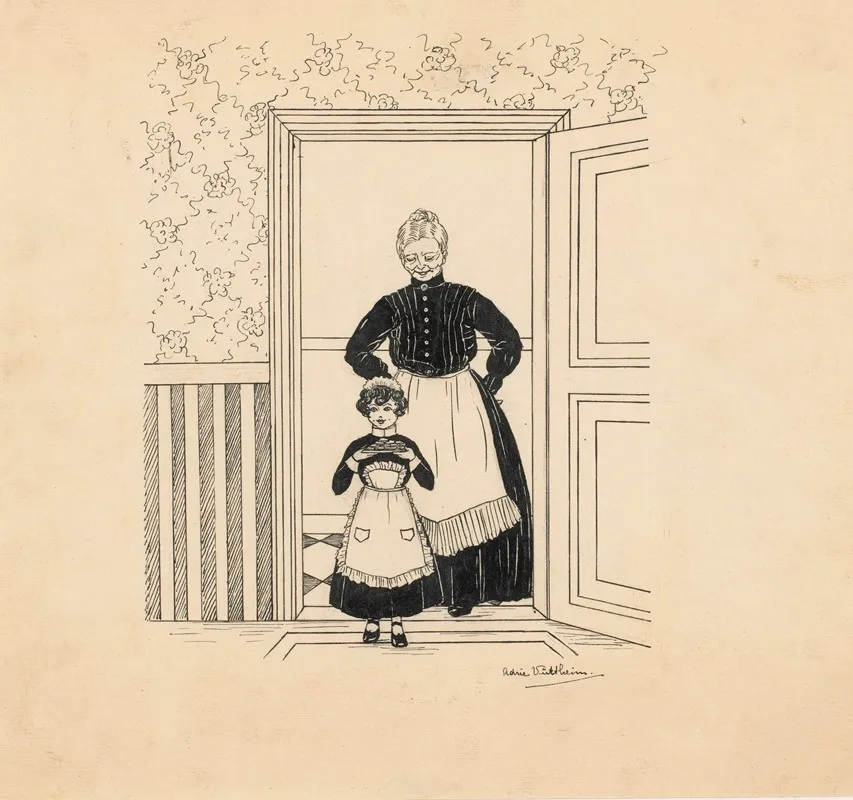 Dienstmeisje Met Een Schaal Met Koek Wall Art by Adrie Vürtheim - High-Resolution Digital Print
