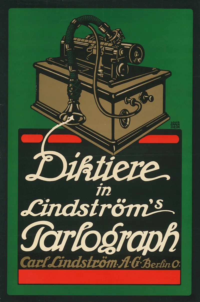 Diktiere In Lindstroms Parlograph Carl Lindstrom Ag Berlin 2 Wall Art by Louis Oppenheim - High-Resolution Digital Print