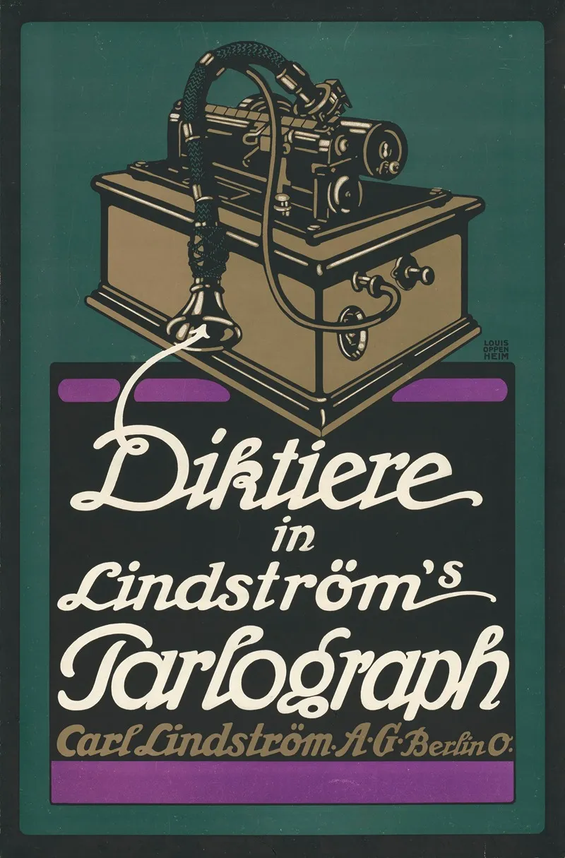 Diktiere In Lindstroms Parlograph Carl Lindstrom Ag Berlin Wall Art by Louis Oppenheim - High-Resolution Digital Print