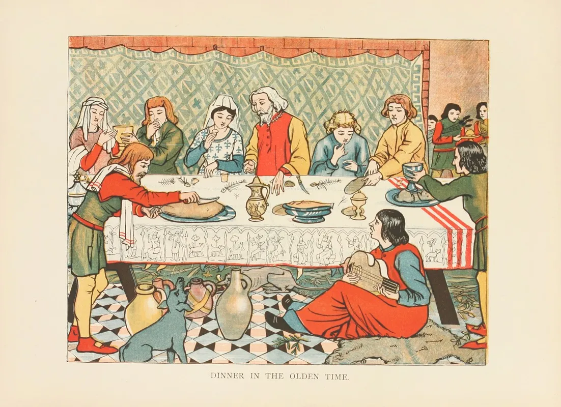 Dinner In The Olden Time Wall Art by Mary Eliza Joy Haweis - High-Resolution Digital Print