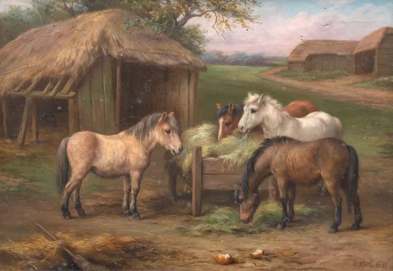 Dinner Time Wall Art by Edgar Hunt - High-Resolution Digital Print