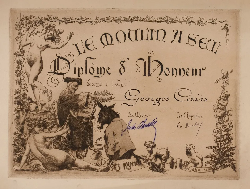 Diplome Dhonneur Decerne A Lane Georges Cain Par Le Moulin A Sel