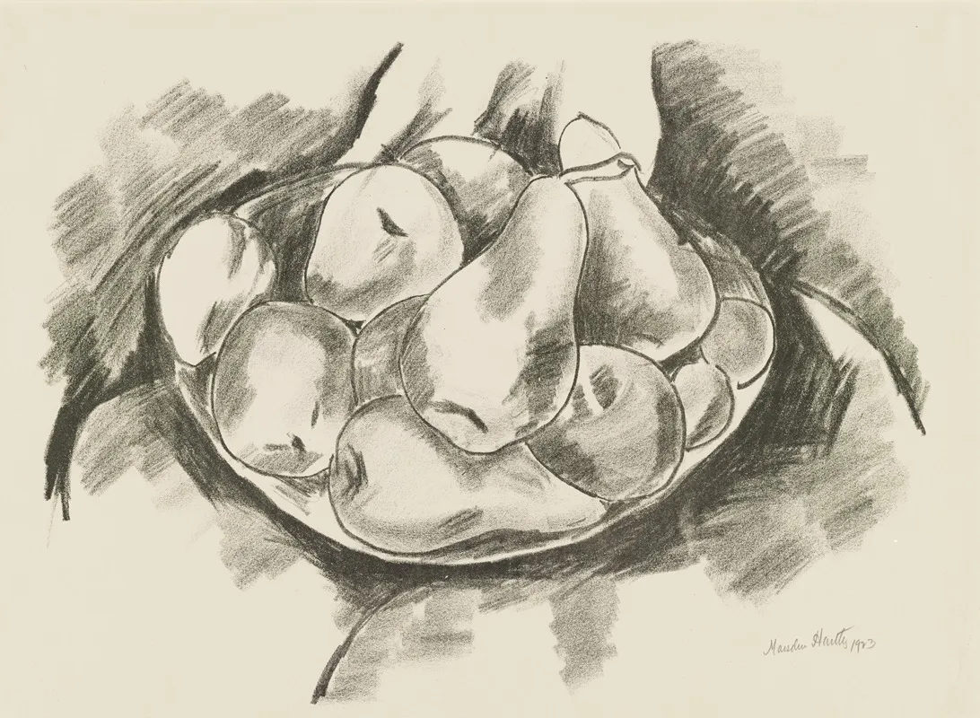 Dish Of Apples And Pears Wall Art by Marsden Hartley - High-Resolution Digital Print