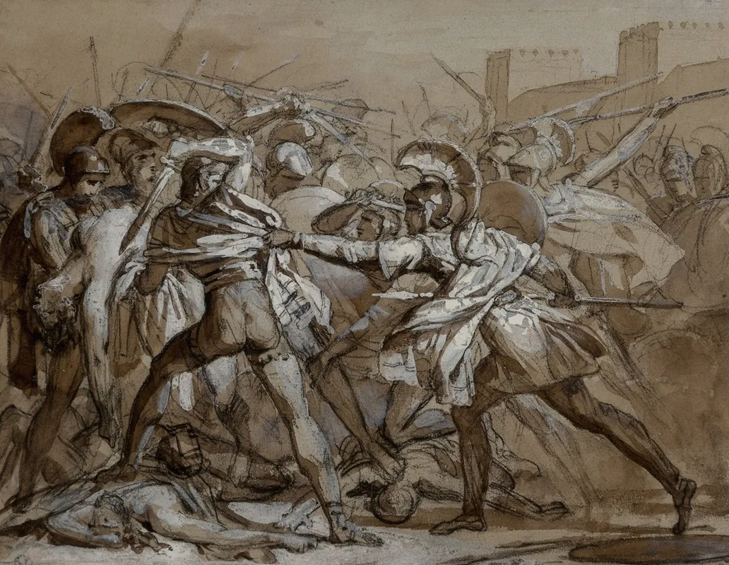 Dispute Over The Body Of Patrocles Wall Art by Francesco Hayez - High-Resolution Digital Print