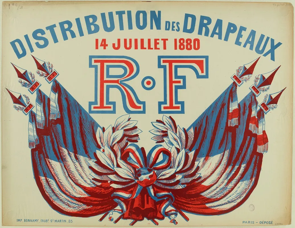 Distribution Des Drapeaux 14 Juillet 1880