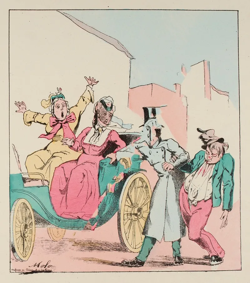 Dites Donc Mes Bourgeoises Vla Un Vieux Copin A Moi Quest Un Peu Bu Wall Art by Moloch (Alphonse Hector Colomb) - High-Resolution Digital Print
