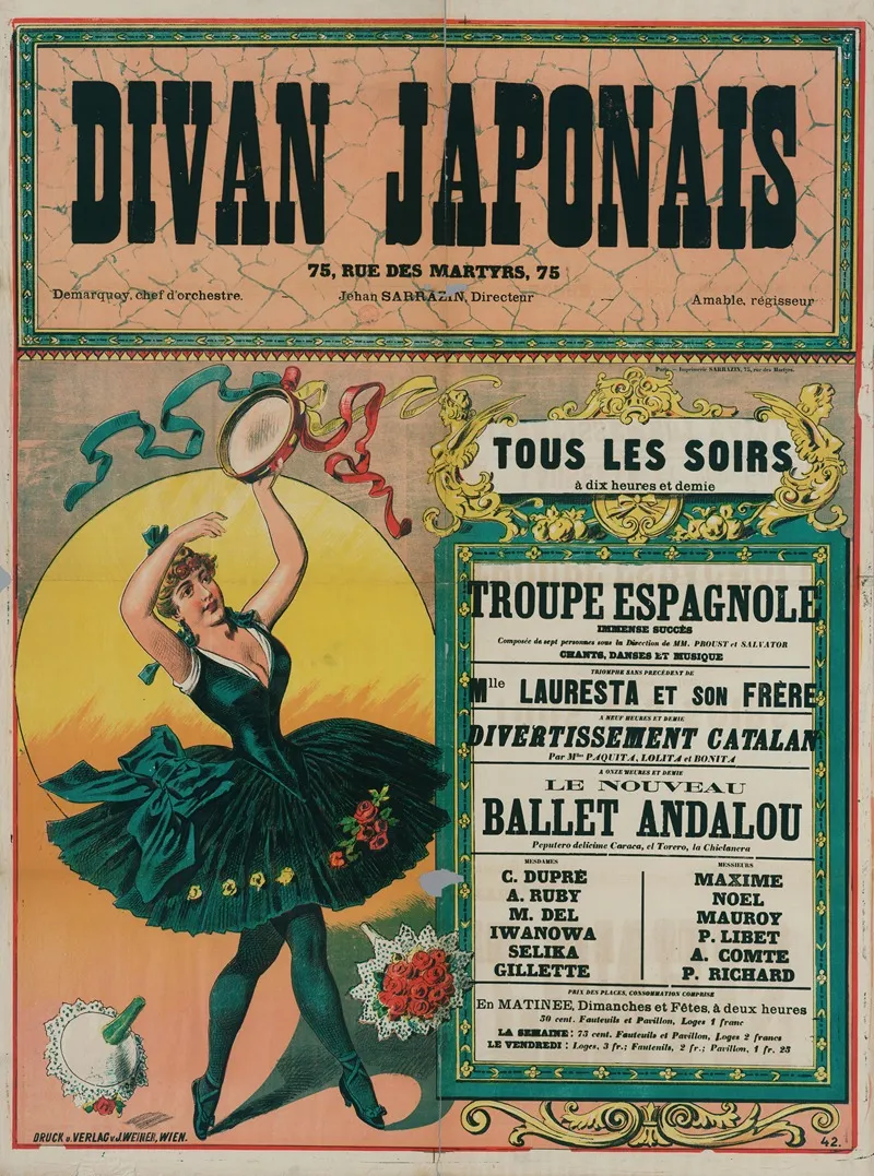 Divan Japonais 75 Rue Des Martyrs 75 Demarquoy Chef Dorchestre Jehan Sarrazin Wall Art by J. Weiner - High-Resolution Digital Print